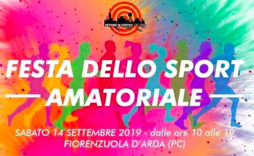 Festa dello Sport Amatoriale il 14 settembre a Fiorenzuola