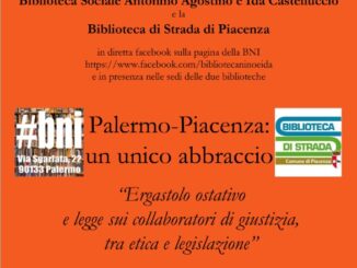 serate di Cultura Antimafiosa: Palermo - Piacenza: un unico abbraccio. Il 29 giugno alla Biblioteca di Strada