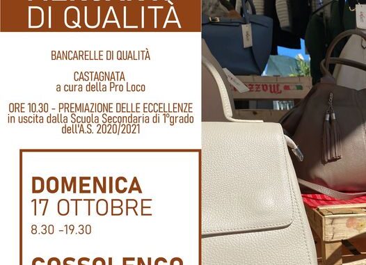 Shopping d’autunno con i Mercanti di Qualità e Castagnata a Gossolengo il 17 ottobre