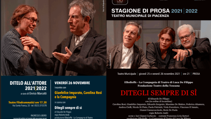 “Ditegli sempre di sì”, in scena la Compagnia di Teatro di Luca De Filippo il 25 e 26 novembre