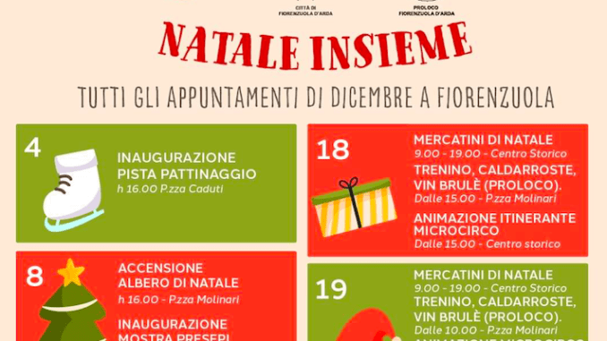 Fiorenzuola, le magiche atmosfere del Natale dal 2 al 24 dicembre