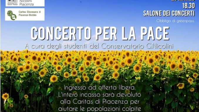 Concerto per la Pace del Conservatorio e della Caritas il 23 marzo