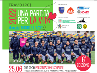 Una partita per la vita 2022, il 26 giugno a Travo. Sabato 25 giugno, presentazione delle squadre