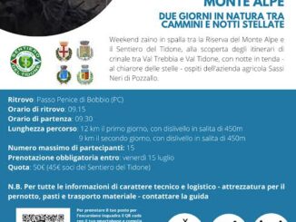 "Weekend zaino in spalla", il 16 e 17 luglio dal Passo Penice di Bobbio