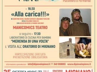 Di Pieve in Pieve a Mignano, il 25 settembre spettacolo di Manicomics teatro, visita all’oratorio e laboratorio per bambini