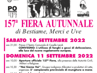 157^ Fiera Autunnale di bestiame, merci e uve a Caselle Landi (Lodi) il 10 e 11 settembre