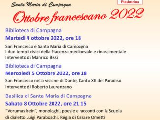 Ottobre Francescano 2022 a cura della Famiglia Piasinteina.