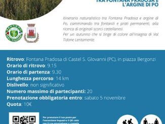 La rassegna di escursioni "Val Tidone Lentamente" si "sposta" nella parte bassa della vallata il 6 novembre