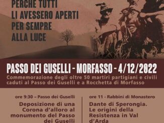 Il 4 dicembre annuale commemorazione degli eccidi del passo dei Guselli e di Rocchetta di Morfasso