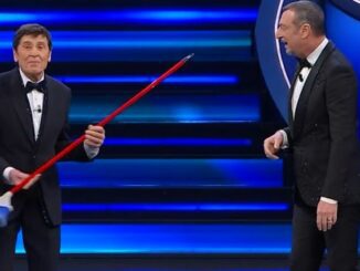 La scopa di Gianni Morandi al Festival di Sanremo