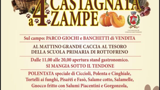 Castagnata a 4 zampe Rottofreno 15 ottobre