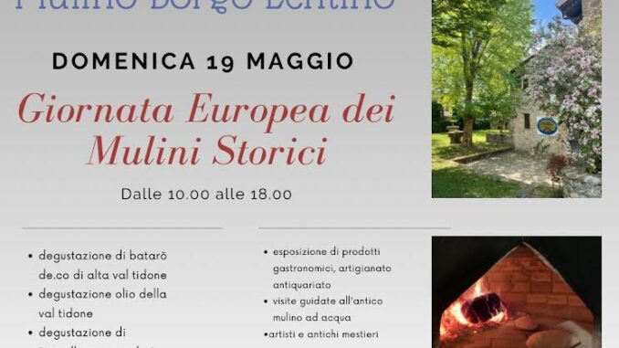 Giornata dei mulini storici Alta Val Tidone il 19 maggio 2024